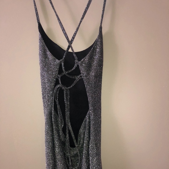 L'atiste Black/Silver Dress with Criss Cross Back - Picture 2 of 3
